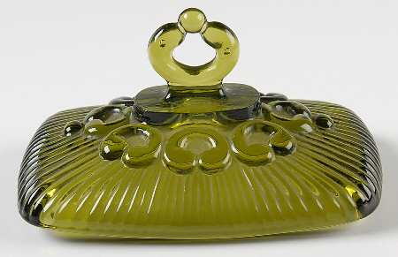 Lace Edge Olive Green Lid for Footed Candy Box