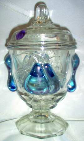Baltimore Pear Blue Flash by Imperial Glass-Ohio