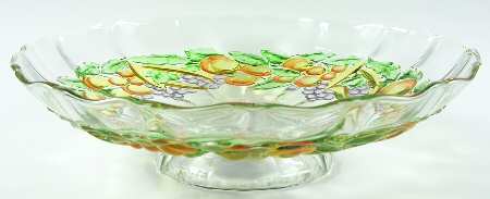 Garland Flashed Purple Yellow Orange Large Fruit Bowl