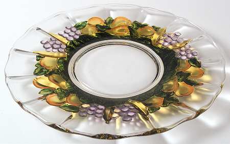 Garland Flashed Purple Yellow Orange by Indiana Glass