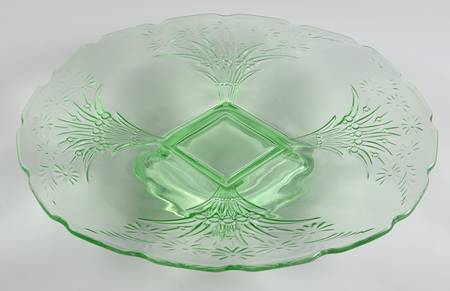 371 Green 13" Footed Plate