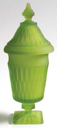 Mt. Vernon Green Frosted Candy Dish & Lid