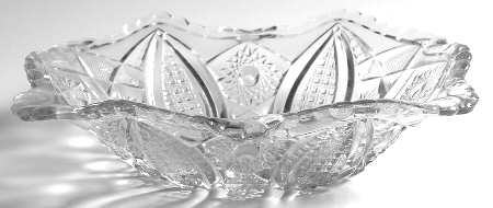 Paneled Daisy and Finecut Clear 10" Large Fruit Rectangular Dish by Indiana Glass