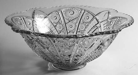 Paneled Daisy and Finecut Clear Punch Bowl