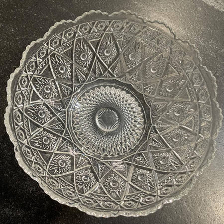 Diamond Lace Clear Large Fruit Bowl