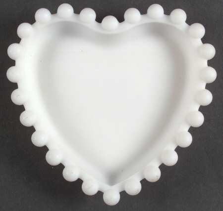 Candlewick Milk Glass (Frosted) Heart Shape Bon Bon