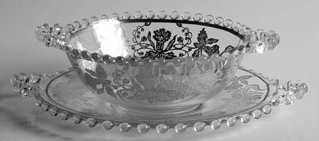 Candlewick Sterling Orchid Mayonnaise Bowl and Underplate