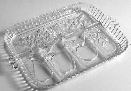 Fruits Clear 12" Rectangular 5 Part Relish