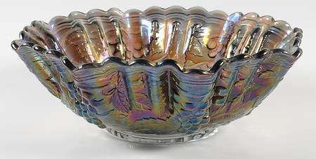 Vintage Carnival (Smoke) 10" Round Crimped Bowl