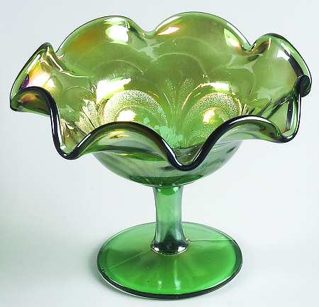 Scroll Embossed Helio Green by Imperial Glass-Ohio