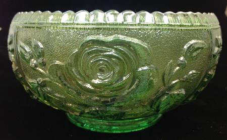 Open Rose Green Carnival 5" Round Bowl