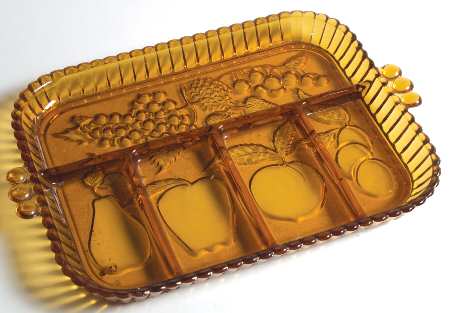 Fruits Amber by Indiana Glass