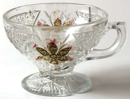 Rosette with Pinwheels Gold and Ruby by Indiana Glass