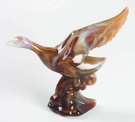 Heisey By Imperial Animals & Figurines Carmel Slag Wings Half Mallard