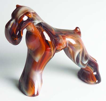Heisey By Imperial Animals & Figurines Carmel Slag Airedale Dog