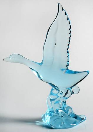 Heisey By Imperial Animals & Figurines Mallard (Wings Up)-Light Blue