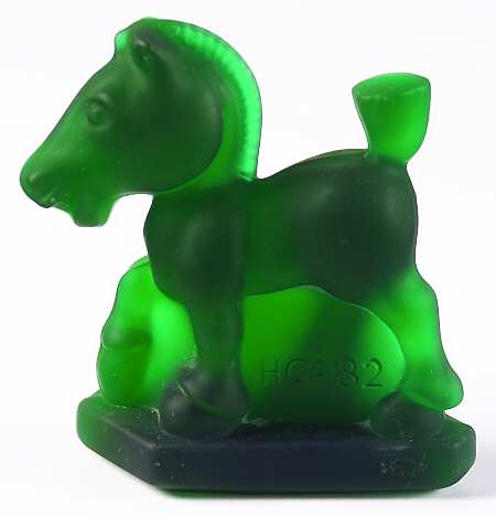 Heisey By Imperial Animals & Figurines Oscar (Plug Horse)-Emerald Green Frosted