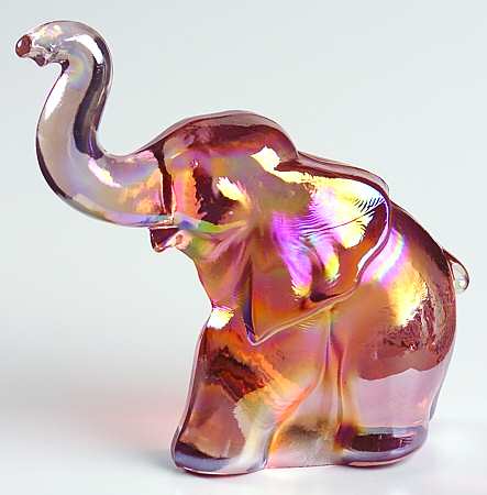 Heisey By Imperial Animals & Figurines Small Pink Iridized Elephant