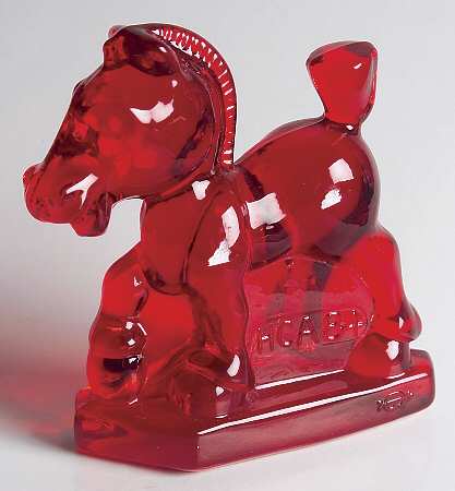 Heisey By Imperial Animals & Figurines Oscar (Plug Horse)-Ruby