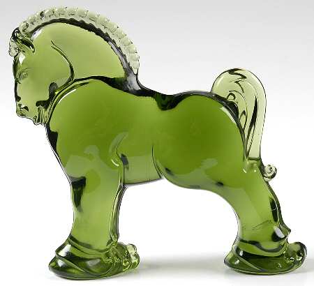 Heisey By Imperial Animals & Figurines Verde Green Clydesdale