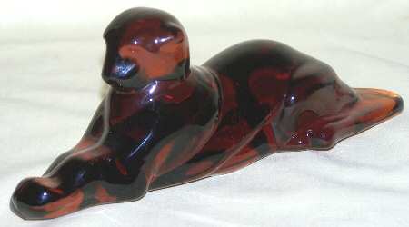 Heisey By Imperial Animals & Figurines Amber Tiger Paperweight