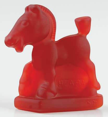 Heisey By Imperial Animals & Figurines Oscar (Plug Horse)-Ruby/Frosted