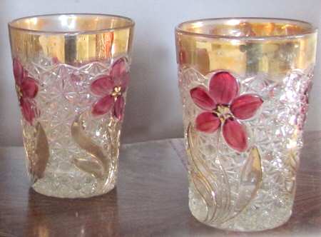Daisy and Button Ruby Flash Gold Flat Tumbler