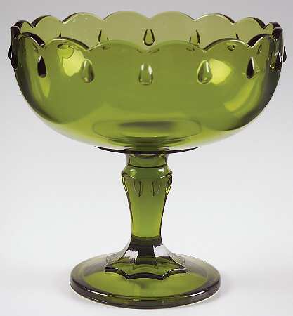 Teardrop Green 7" Height Open Compote