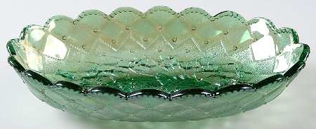 Pansy Green Carnival Pickle Dish