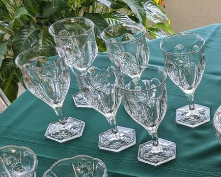 Panelled Heather Clear Water Goblet