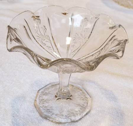 Panelled Heather Clear Round Compote (Height X Width)