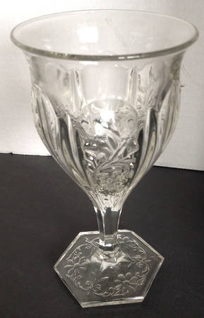Panelled Heather Clear Tall Water Goblet