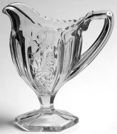 Panelled Heather Clear Footed Creamer by Indiana Glass