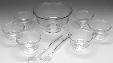 Heritage Clear 9pc Salad-(6 Sab5, 1 Sab9 & Plastic Spoon& Fork)