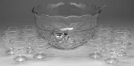 Concord (14 Piece) Punch Set (Bowl, 12 Cup, & Metal Ladle)