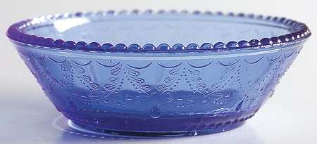 Teardrop and Tassel Blue Small Fruit Dessert Bowl