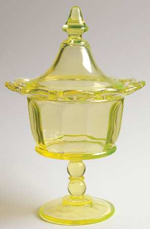 Laced Edge Vaseline by Imperial Glass-Ohio