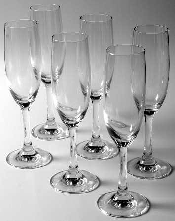 Blue Fluted Champagne - Set of 6 Boxed (Days 1-6)
