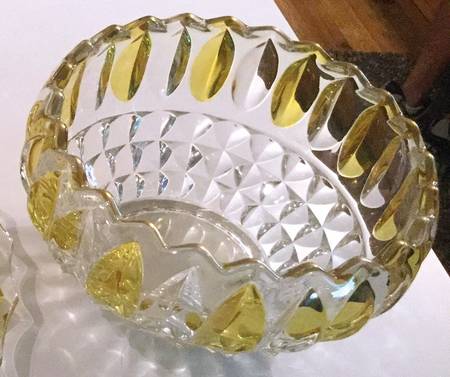 Lotus Blossom Yellow Flashed Punch Bowl