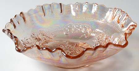 Windmill Pink Carnival 8" Round Crimped Bowl