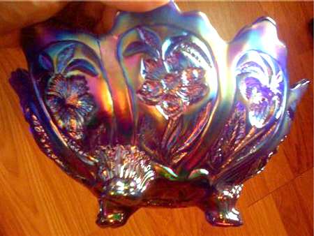 Everglade Aurora Jewels (Cobalt) 10" 3-Toed Footed Bowl
