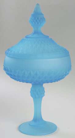Diamond Point Blue Frosted by Indiana Glass