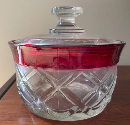 Ruby Candy Dish & Lid