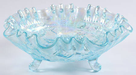 Luster Rose Aqua 8" 3-Toed Footed Bowl