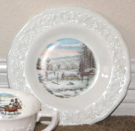Orange Blossom Currier & Ives Bread & Butter Plate