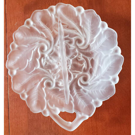 Wild Rose Clear Frosted 8" Round 2 Part Relish