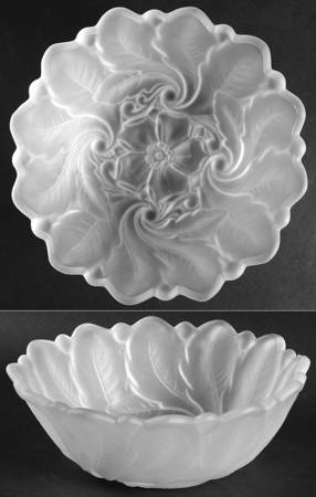 Wild Rose Clear Frosted 9" Round Bowl