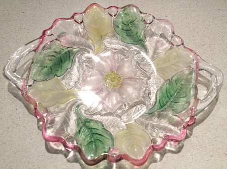 Wild Rose Multi Colored Handled Cake Plate