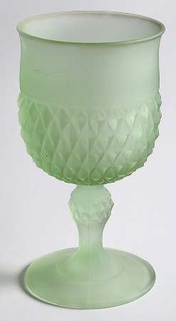 Diamond Point Green Frosted by Indiana Glass
