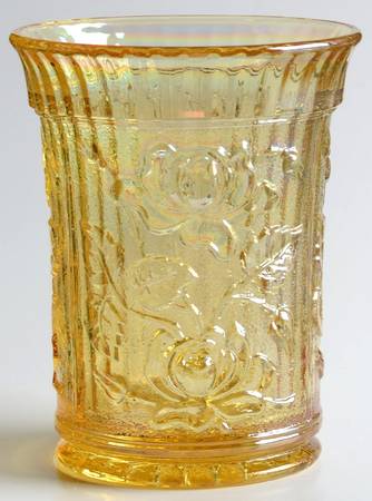 Open Rose Yellow Carnival by Imperial Glass-Ohio
